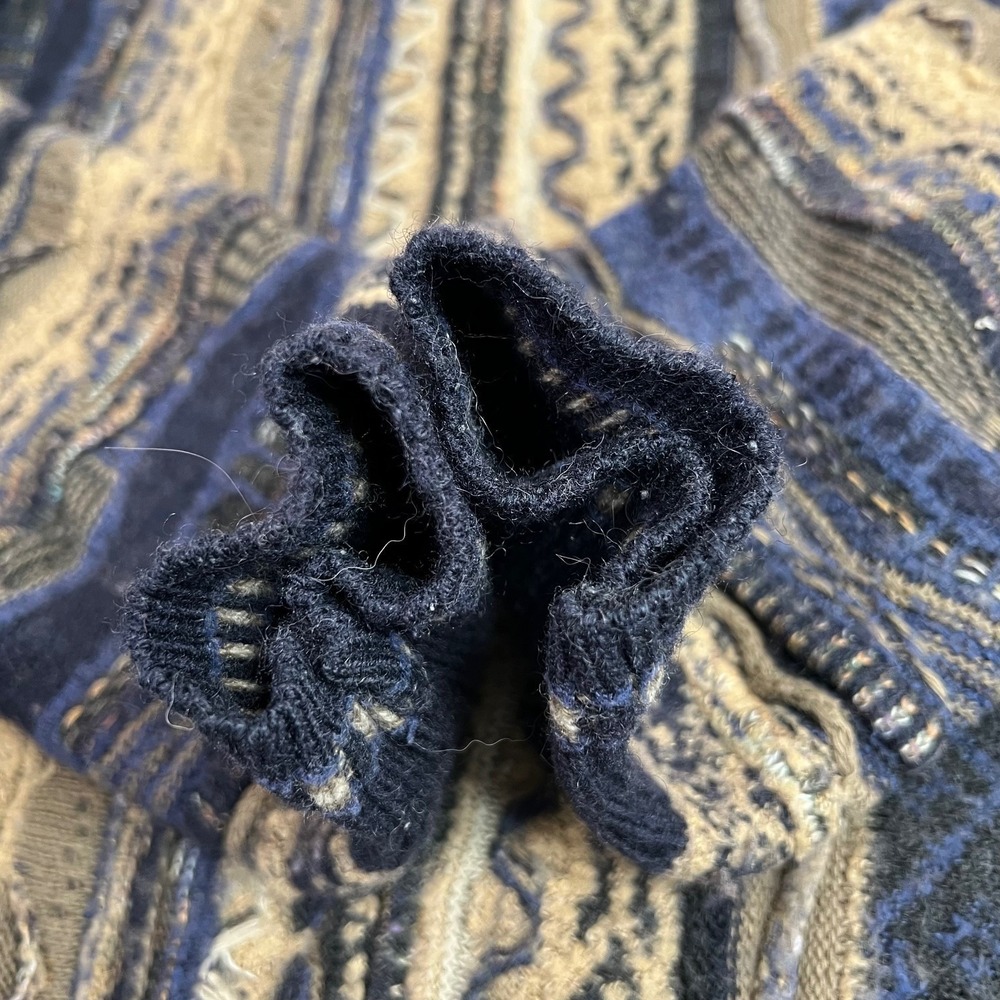 Vintage Norm Thompson Sweater Men's M Tundra 3d Knit Coogi Style Italy Wool - Picture 8 of 10